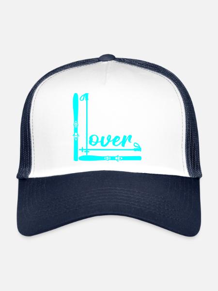 Hiver pour les amateurs de ski - Casquette trucker  - blanc/marine - Devant