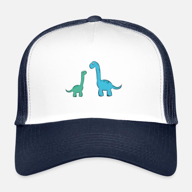 sweet long-necked dinosaur dinosaur - Trucker Cap - white/navy