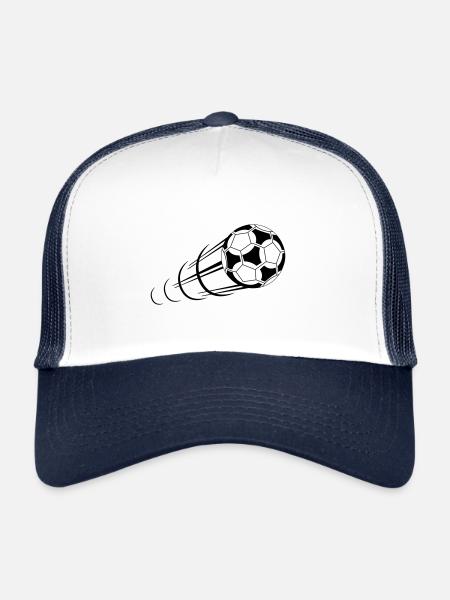 Fußball, Ball, Soccer, Football, Schuss, Tor - Casquette trucker  - blanc/marine - Devant