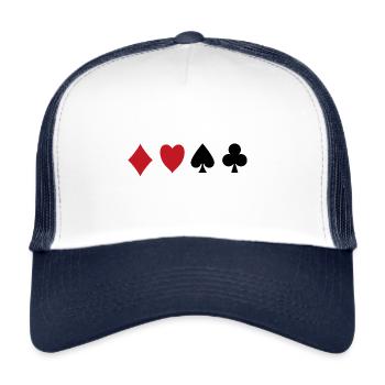 Kartenspiel - Trucker Cap - Weiß/Navy - Vorne