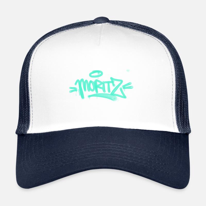 Moritz Graffiti T Shirt - Trucker Cap - white/navy