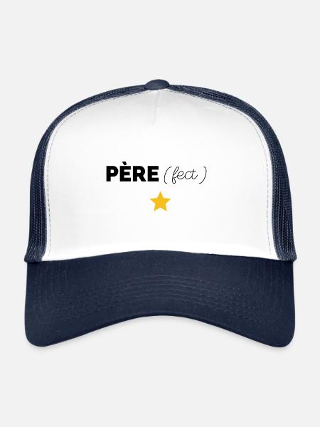 Père papa perfection - Casquette trucker  - blanc/marine - Devant