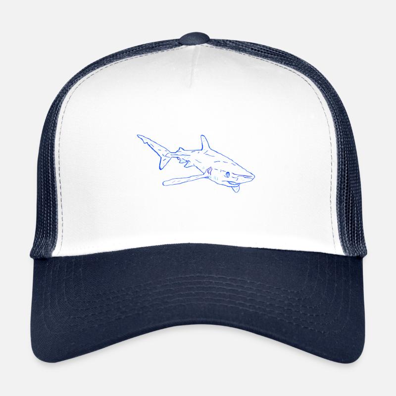 Requin en bleu Casquette trucker 