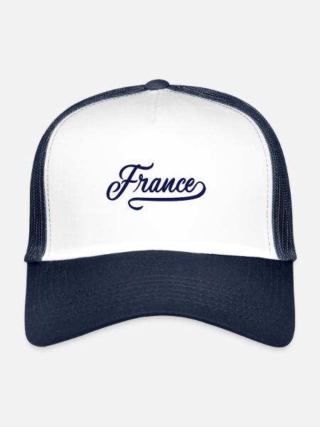 France - Casquette trucker  - blanc/marine - Devant