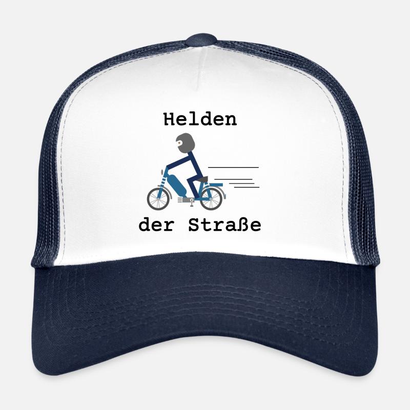 Helden der Straße, 25 km/h, Mofa - Trucker Cap - Weiß/Navy