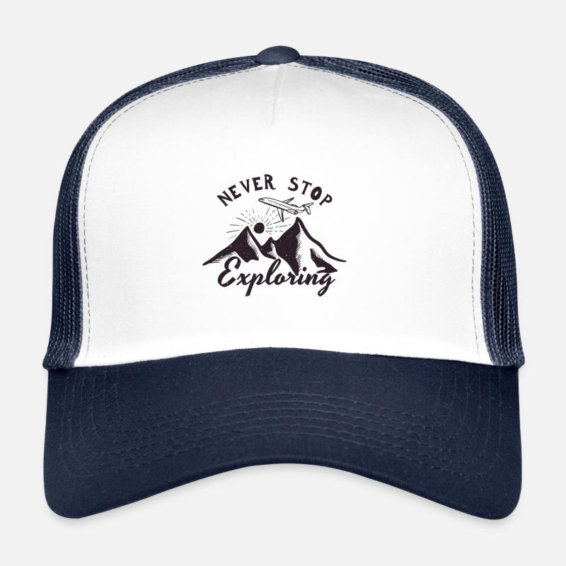 Explore, Voyage, Voyage - Casquette trucker  - blanc/marine