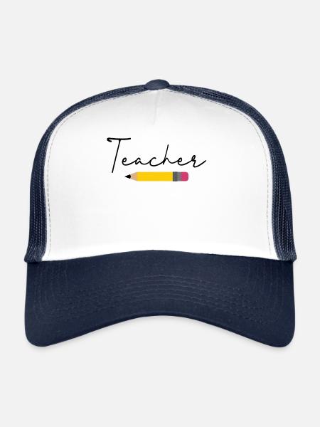 Teacher Pencil - Trucker Cap - white/navy - Front