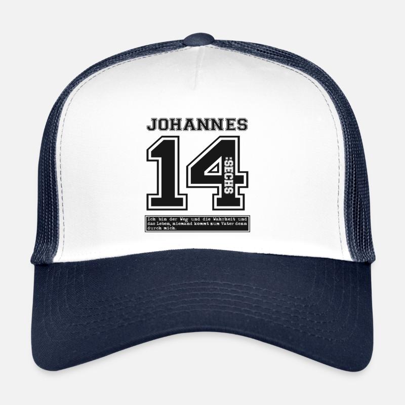 Jesus - Christlich - Bibelvers - Trucker Cap - Weiß/Navy