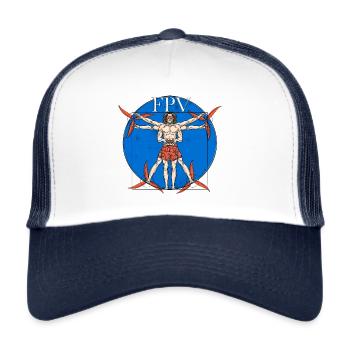 Davinci fpv Drohne / Renndrohne / Pilot Drohne - Trucker Cap - Weiß/Navy - Vorne
