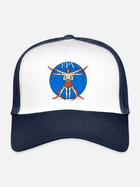 Davinci fpv drone / racing drone / pilot drone - Trucker Cap - white/navy - Front