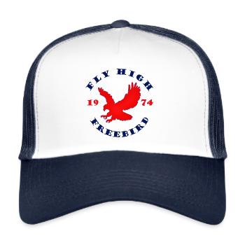 Fly High Freebird 1974 With Red Eagle Image - Trucker Cap - white/navy - Front