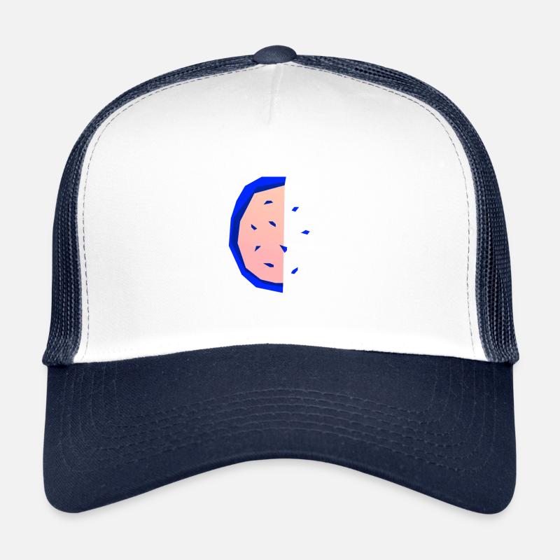 Melon abstrait - Casquette trucker  - blanc/marine