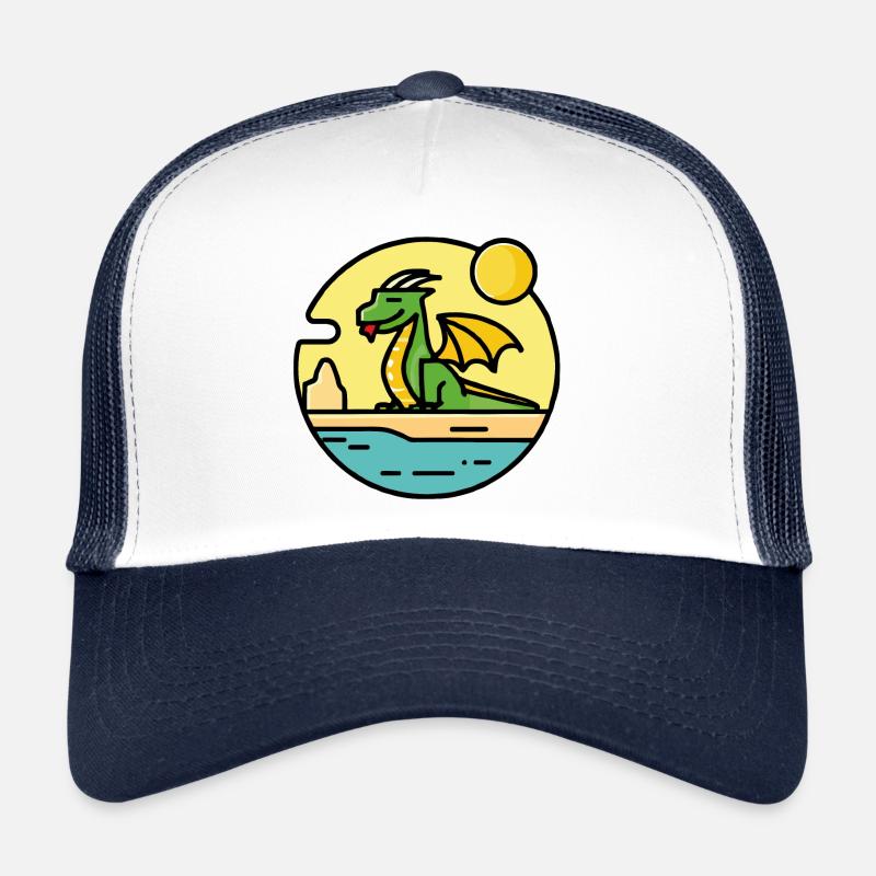 Dragon on the beach - Trucker Cap - white/navy