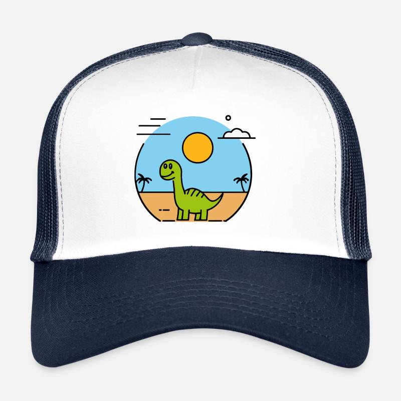 Dinosaures sur la plage Casquette trucker 