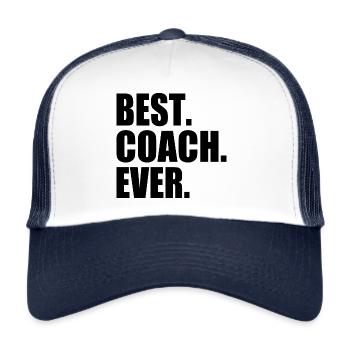 Best coach ever - Trucker Cap - Weiß/Navy - Vorne