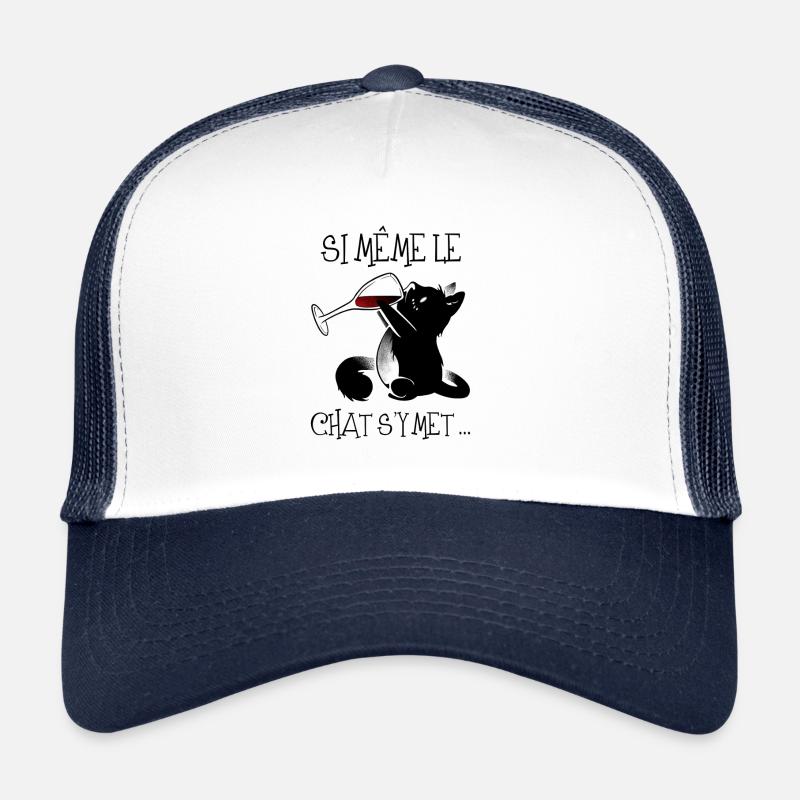 Chat qui picole .. Casquette trucker 