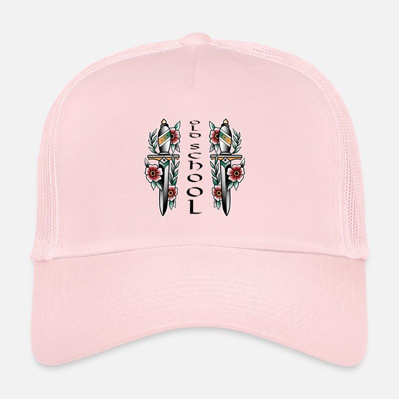 Double dague composition floral colorée old-school Casquette trucker 