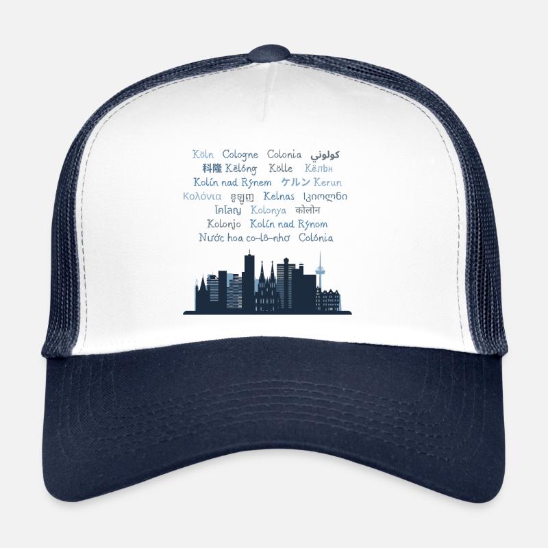 Köln international - Trucker Cap - Weiß/Navy