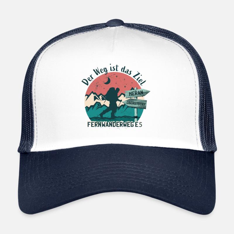 Der Weg ist das Ziel Fernwanderweg E5 Transalp - Trucker Cap - Weiß/Navy