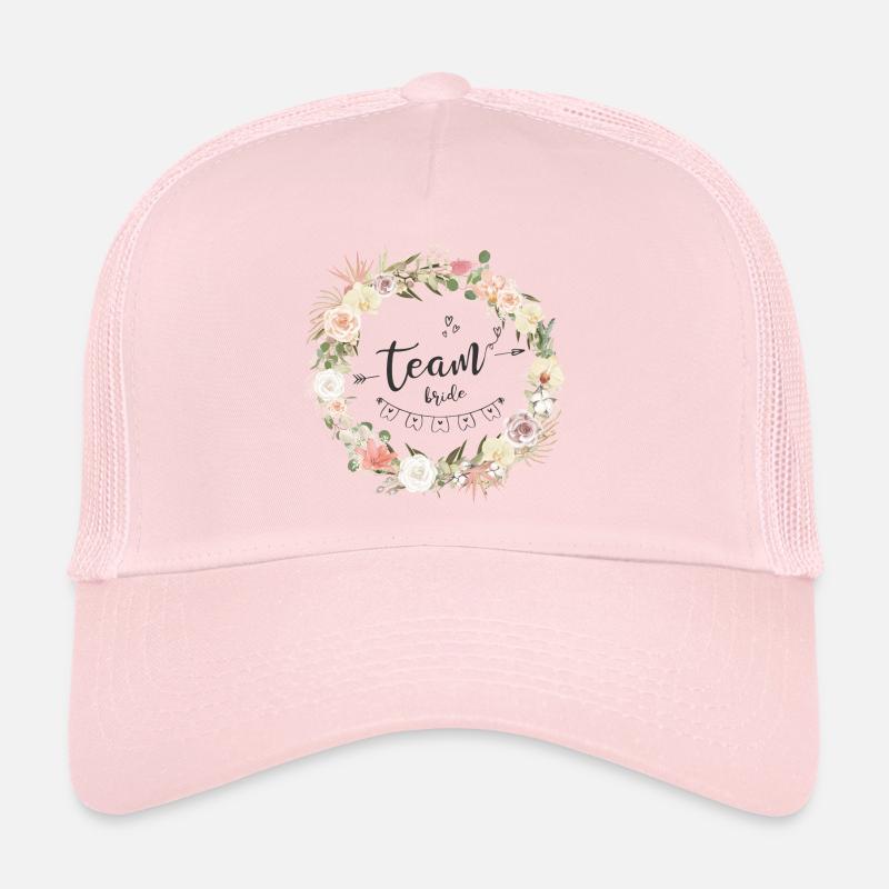 T-shirt EVJF Couronne fleur bohème Team Bride Casquette trucker 