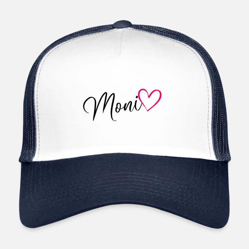 Moni Nom de famille Prénom Coeur Rose Casquette trucker 