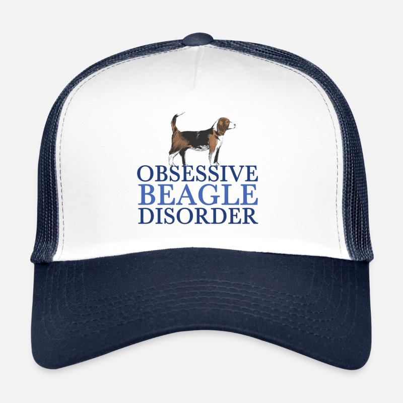 Trouble Beagle obsessionnel - Casquette trucker  - blanc/marine