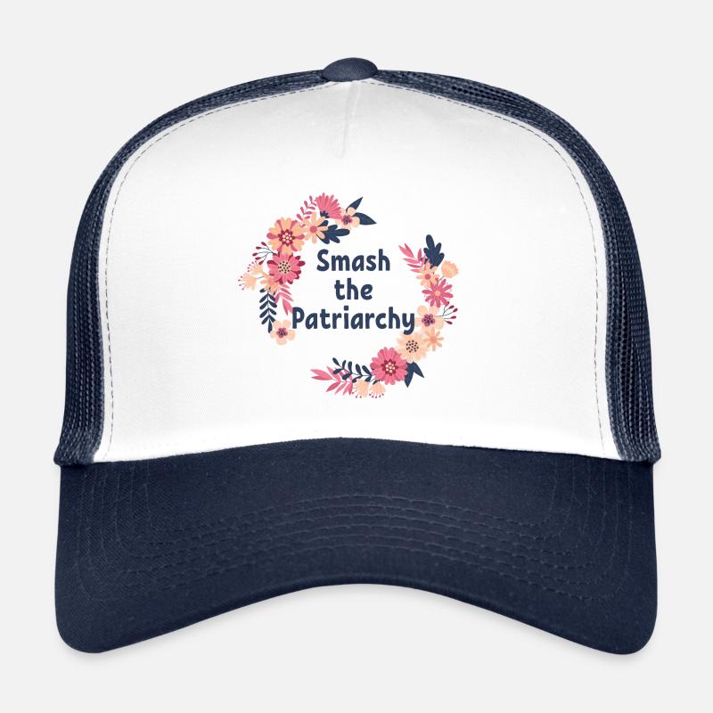 Smash the patriarchy Feminismus Feminist Geschenk - Trucker Cap - Weiß/Navy