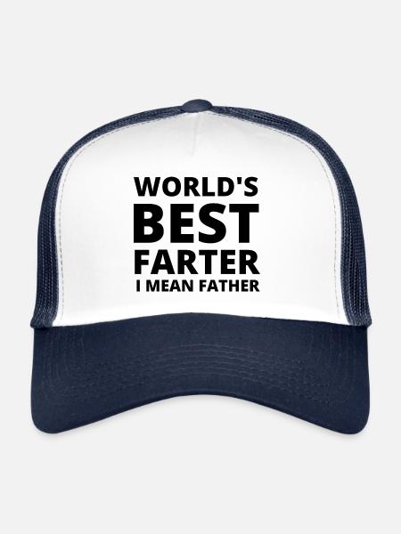 le meilleur farter du monde, je veux dire père - Casquette trucker  - blanc/marine - Devant