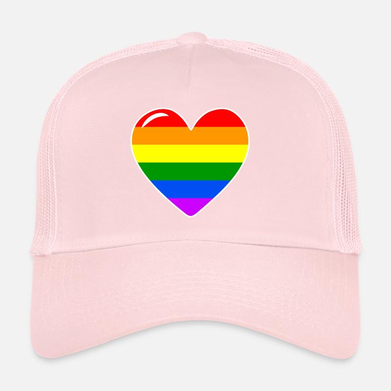 Coeur Amour Arc-en-ciel Drapeau Casquette trucker 