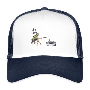Pêche pêcheur passe-temps pêche pêche sportive - Casquette trucker  - blanc/marine - Devant