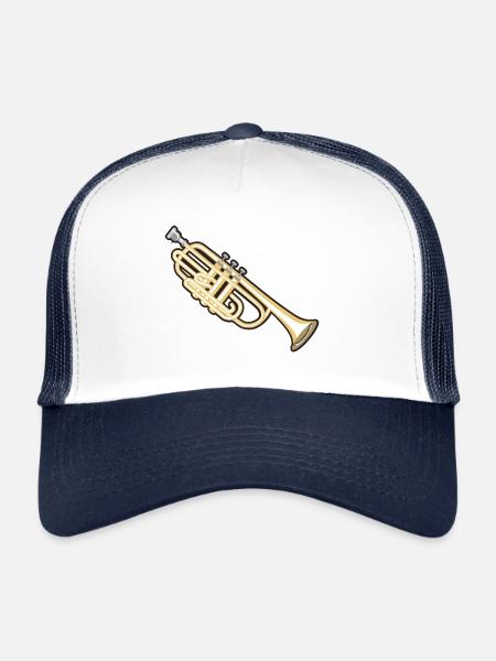 Trompette - Casquette trucker - blanc/marine - Devant