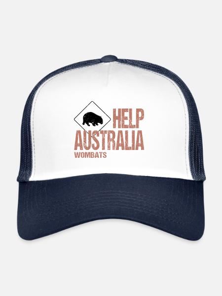 HELP AUSTRALIA WOMBATS - Trucker Cap - Weiß/Navy - Vorne