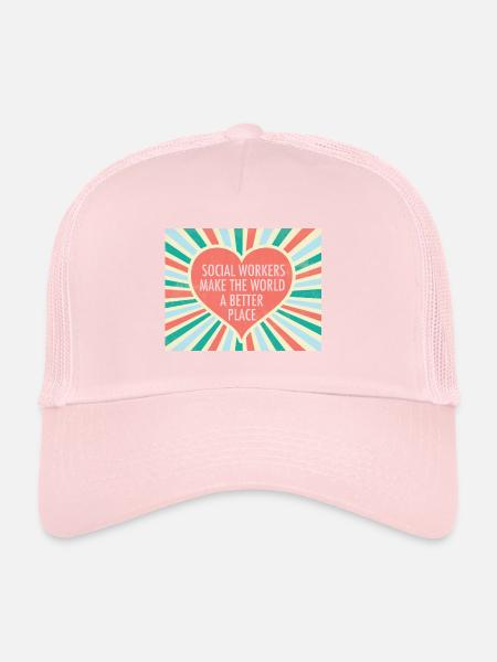 Social Worker Heart - Trucker Cap - pale pink - Front