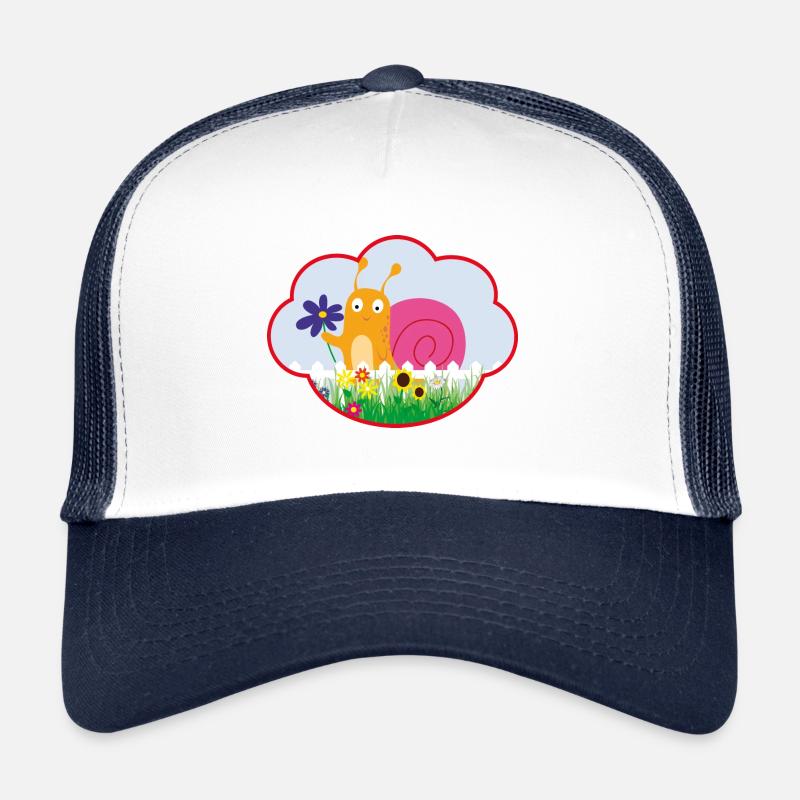 Petit escargot sucré avec fleur Casquette trucker 