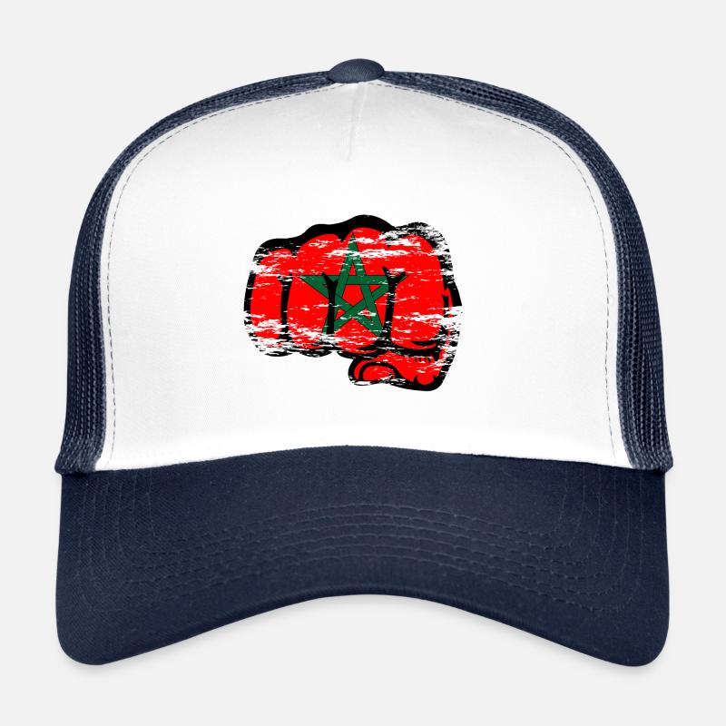 Poing de main du drapeau marocain utilisé Casquette trucker 