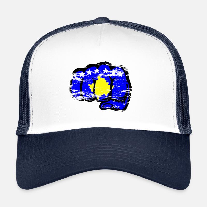 Kosovo Flagge Hand Faust used Trucker Cap
