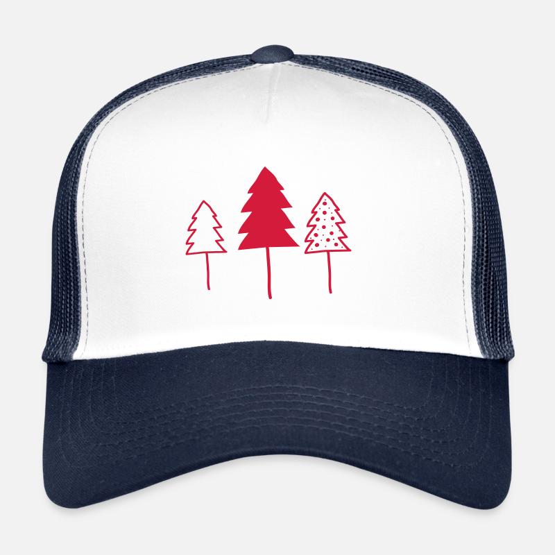 Tannen, Weihnachten, Weihnachtsbaum, Wald - Trucker Cap - Weiß/Navy