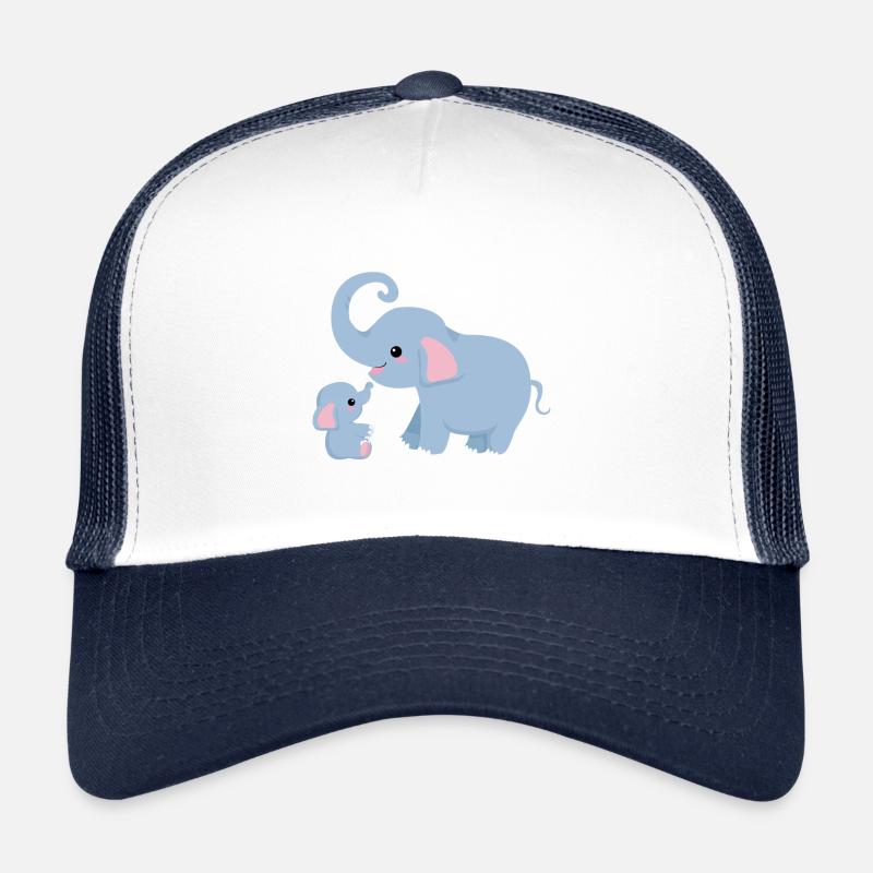 Mama und ich niedliches Elefant mit Mama Geschenk - Trucker Cap - Weiß/Navy