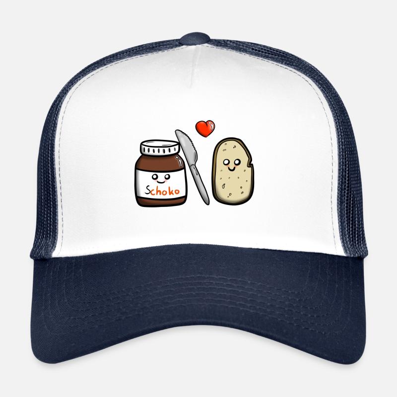 Schoko-Liebe - Trucker Cap - Weiß/Navy
