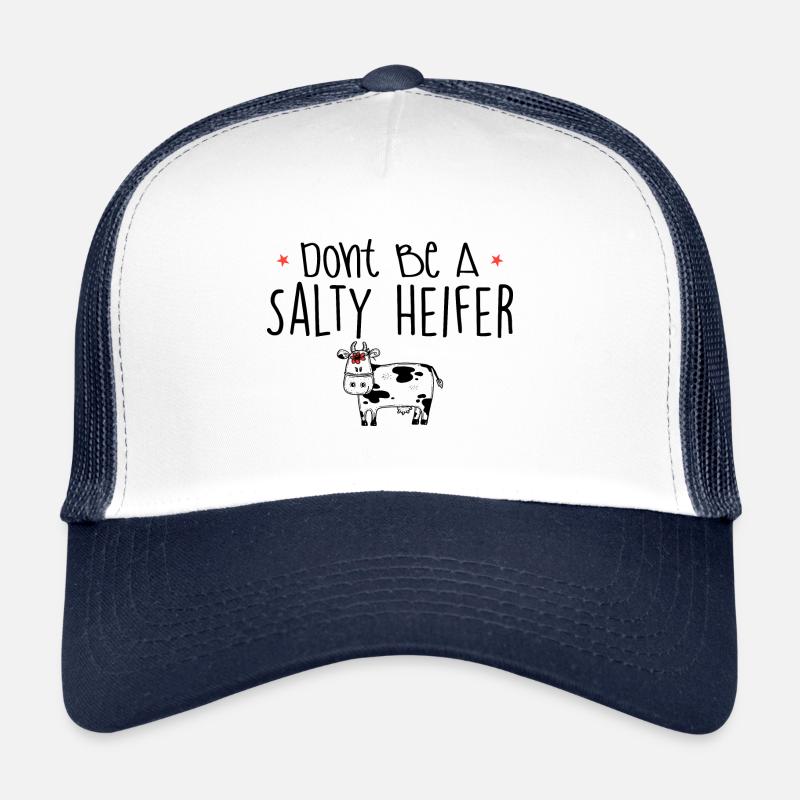 Dont Be A Salty Heifer Tree Animals Cute Mouth Lip Trucker Cap