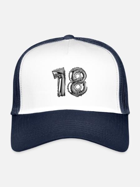Baloon 18 - Finally 18 years of age, I can do everything! - Trucker Cap - white/navy - Front