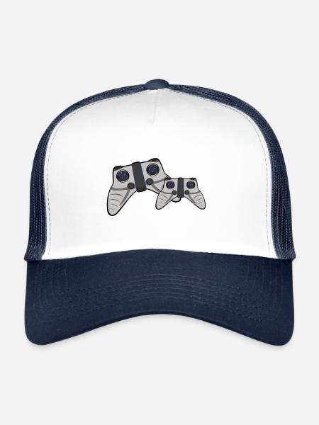 Contrôleurs de jeu pour consoles - Casquette trucker  - blanc/marine - Devant