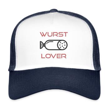 Wurst Lover - Barbecue BBQ Grill Fun - Trucker Cap - Weiß/Navy - Vorne