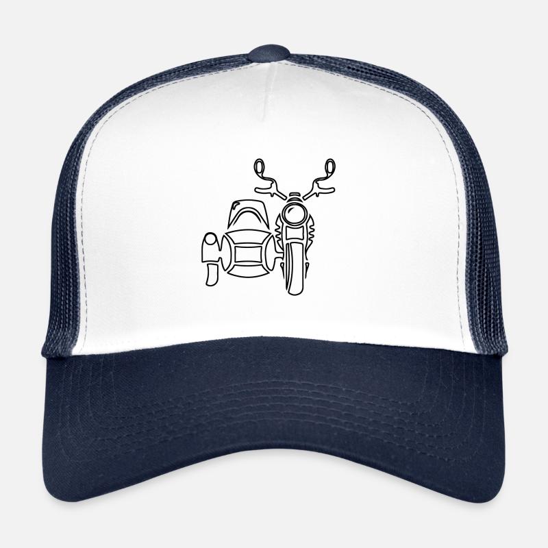 Motorcycle with Sidecar - Trucker Cap - white/navy