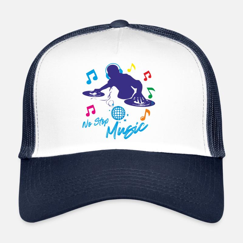 No Stop Musik - Trucker Cap - Weiß/Navy