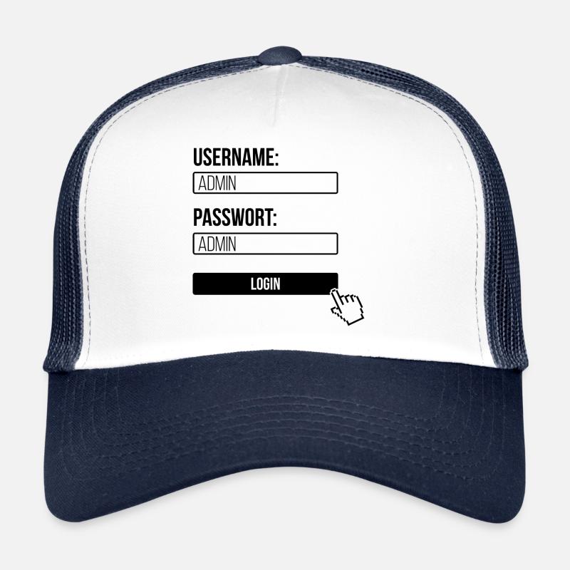 Admin Administrateur Informatique Ordinateur - Casquette trucker - blanc/marine