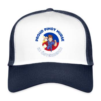Pinoy Nurse Geschenk Krankenpfleger Österreich - Trucker Cap - Weiß/Navy - Vorne
