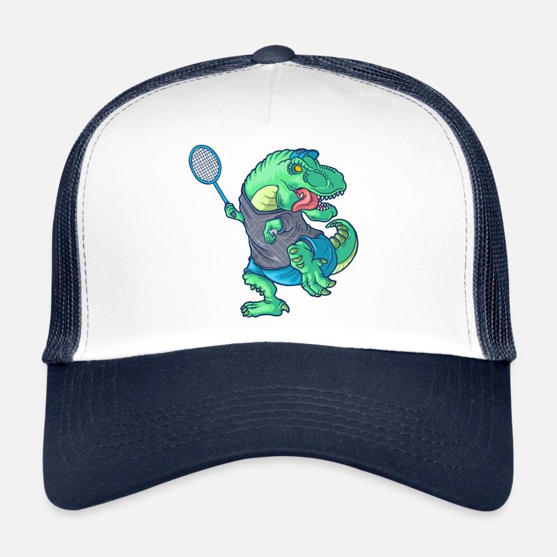 Badminton Saurus Dinosaurier T-Rex Badminton Tennisschläger Trucker Cap