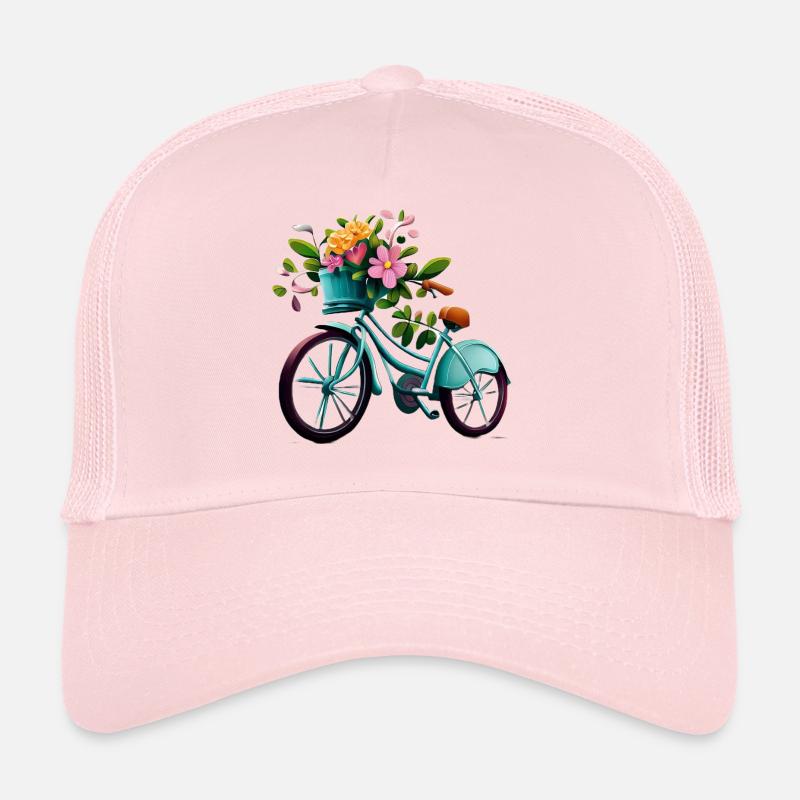 Vélo avec des fleurs Casquette trucker 