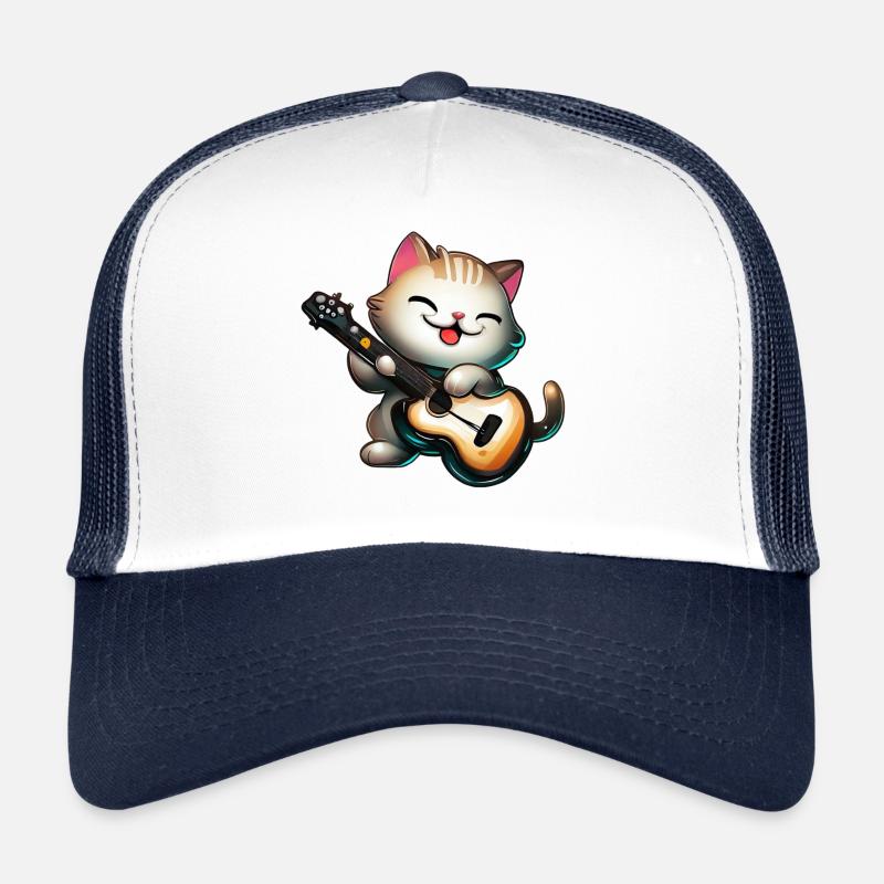 Cat with guitar Trucker Cap